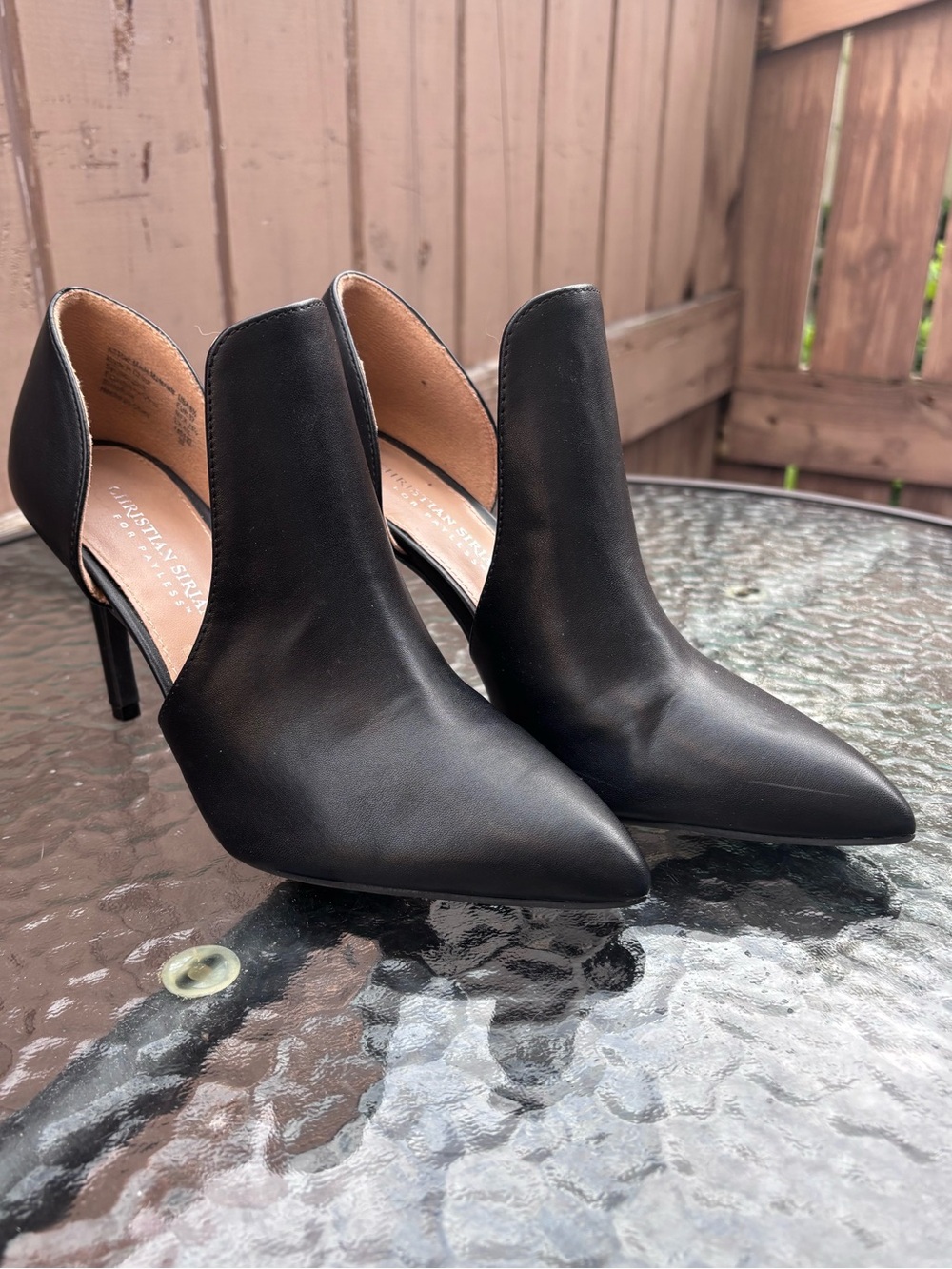 Christian Siriano Black Pointed D'Orsay Stiletto Pumps